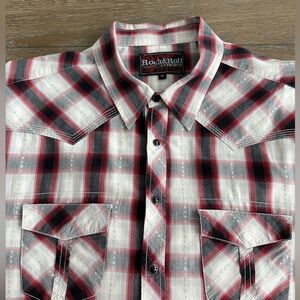 Rock And Roll Cowboy Pearl Snap‎ Long Sleeve Shirt Size XL Very Very Nice Shirt